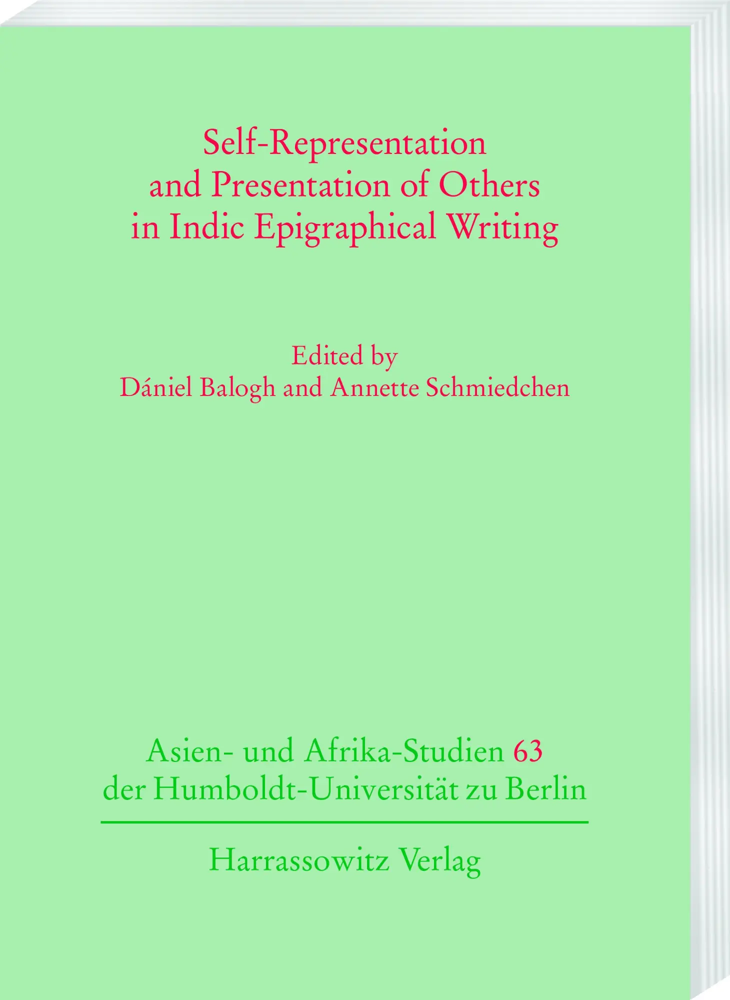 Cover: 9783447122306 | Self-Representation and Presentation of Others in Indic...