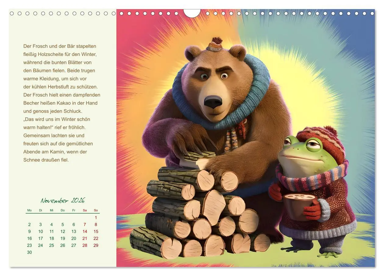 Bild: 9783457332306 | Der Frosch und der Bär - Ein Jahr voller Abenteuer (Wandkalender...