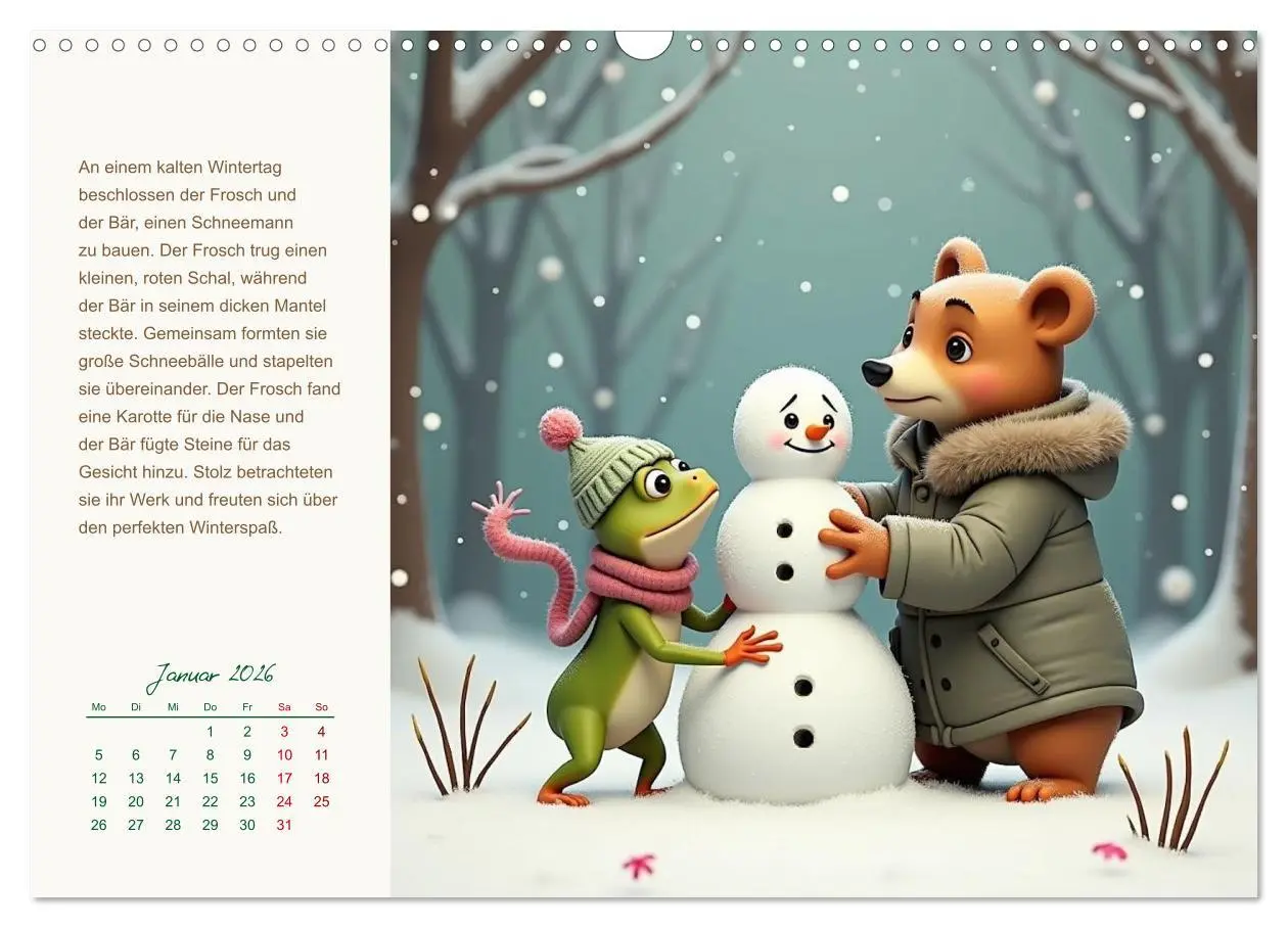 Bild: 9783457332306 | Der Frosch und der Bär - Ein Jahr voller Abenteuer (Wandkalender...