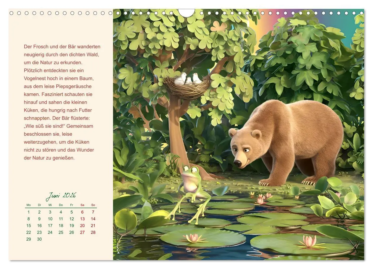 Bild: 9783457332306 | Der Frosch und der Bär - Ein Jahr voller Abenteuer (Wandkalender...