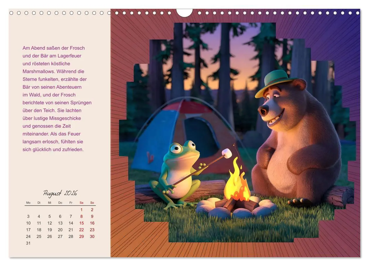 Bild: 9783457332306 | Der Frosch und der Bär - Ein Jahr voller Abenteuer (Wandkalender...