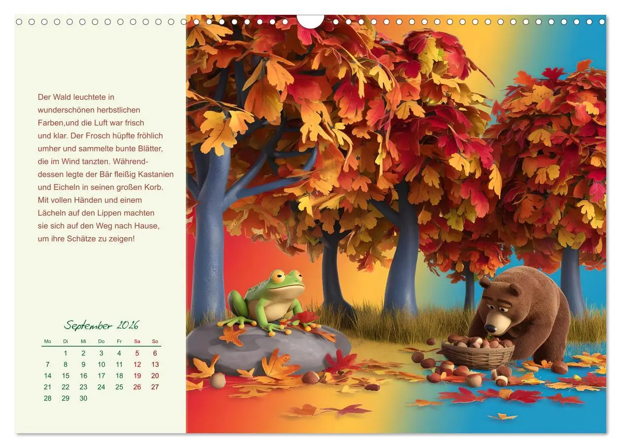 Bild: 9783457332306 | Der Frosch und der Bär - Ein Jahr voller Abenteuer (Wandkalender...