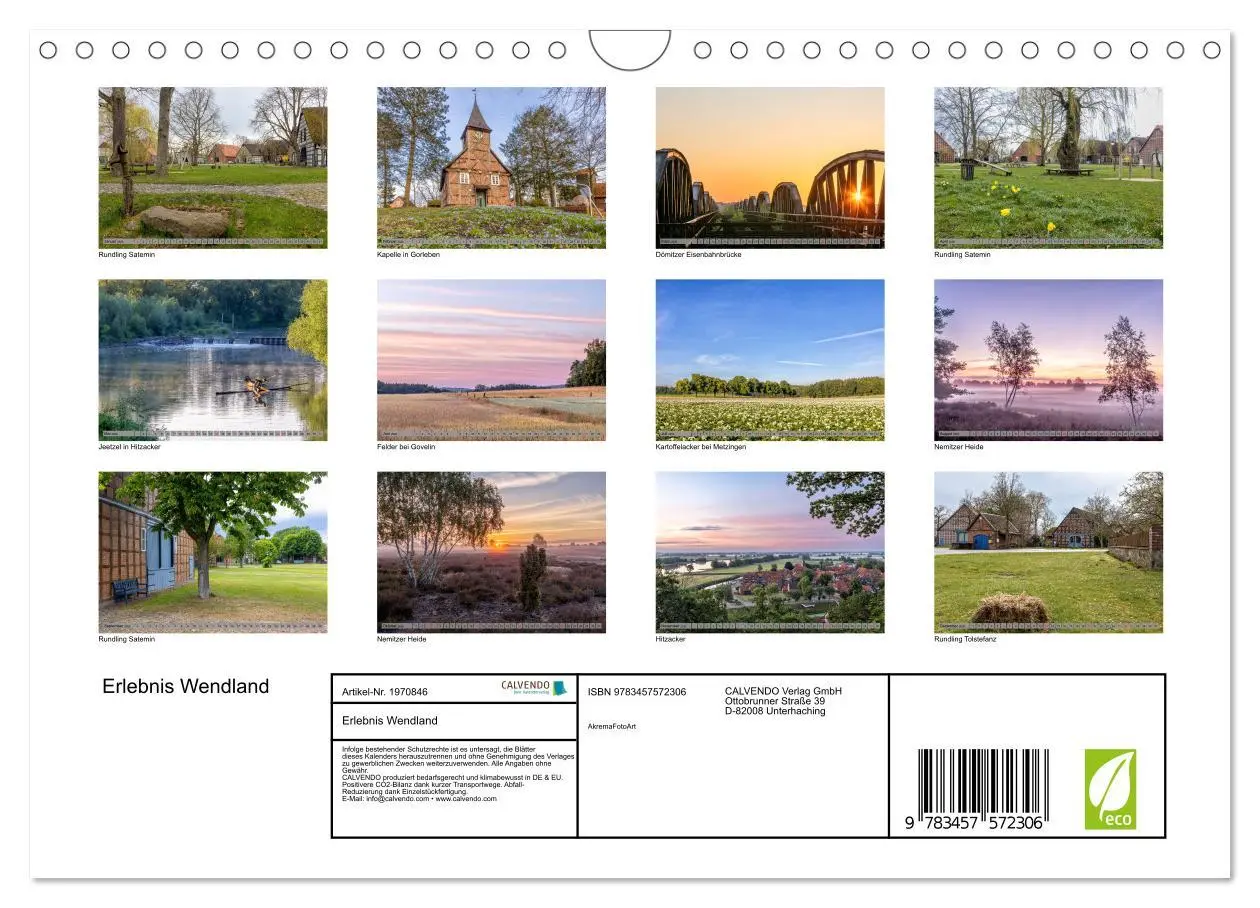 Bild: 9783457572306 | Erlebnis Wendland (Wandkalender 2026 DIN A4 quer), CALVENDO...