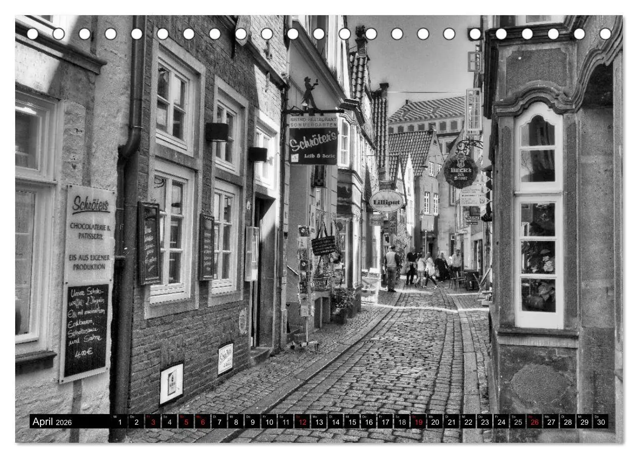 Bild: 9783516042306 | Historisches Bremen (Tischkalender 2026 DIN A5 quer), CALVENDO...
