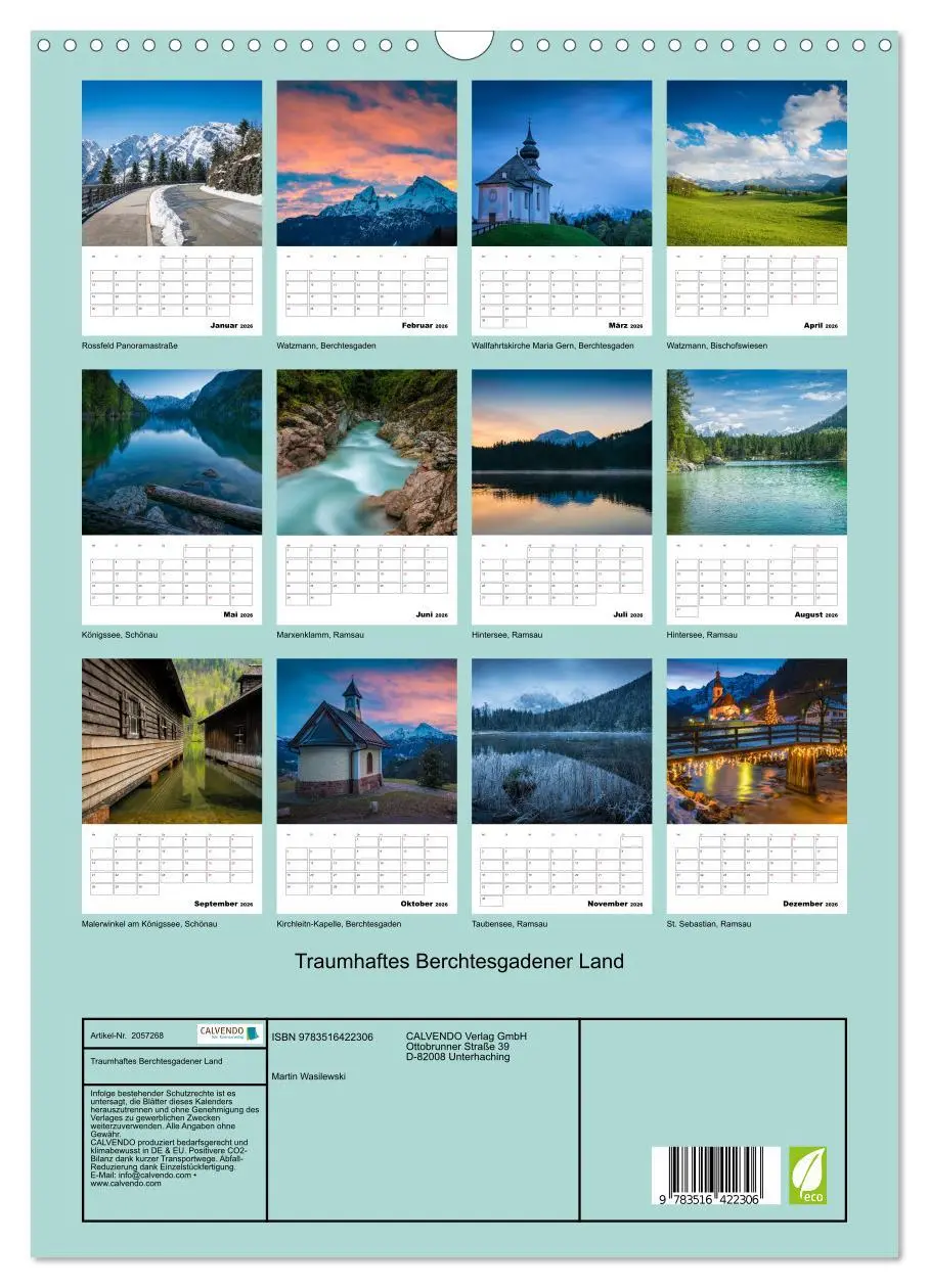 Bild: 9783516422306 | Traumhaftes Berchtesgadener Land (Wandkalender 2026 DIN A3 hoch),...