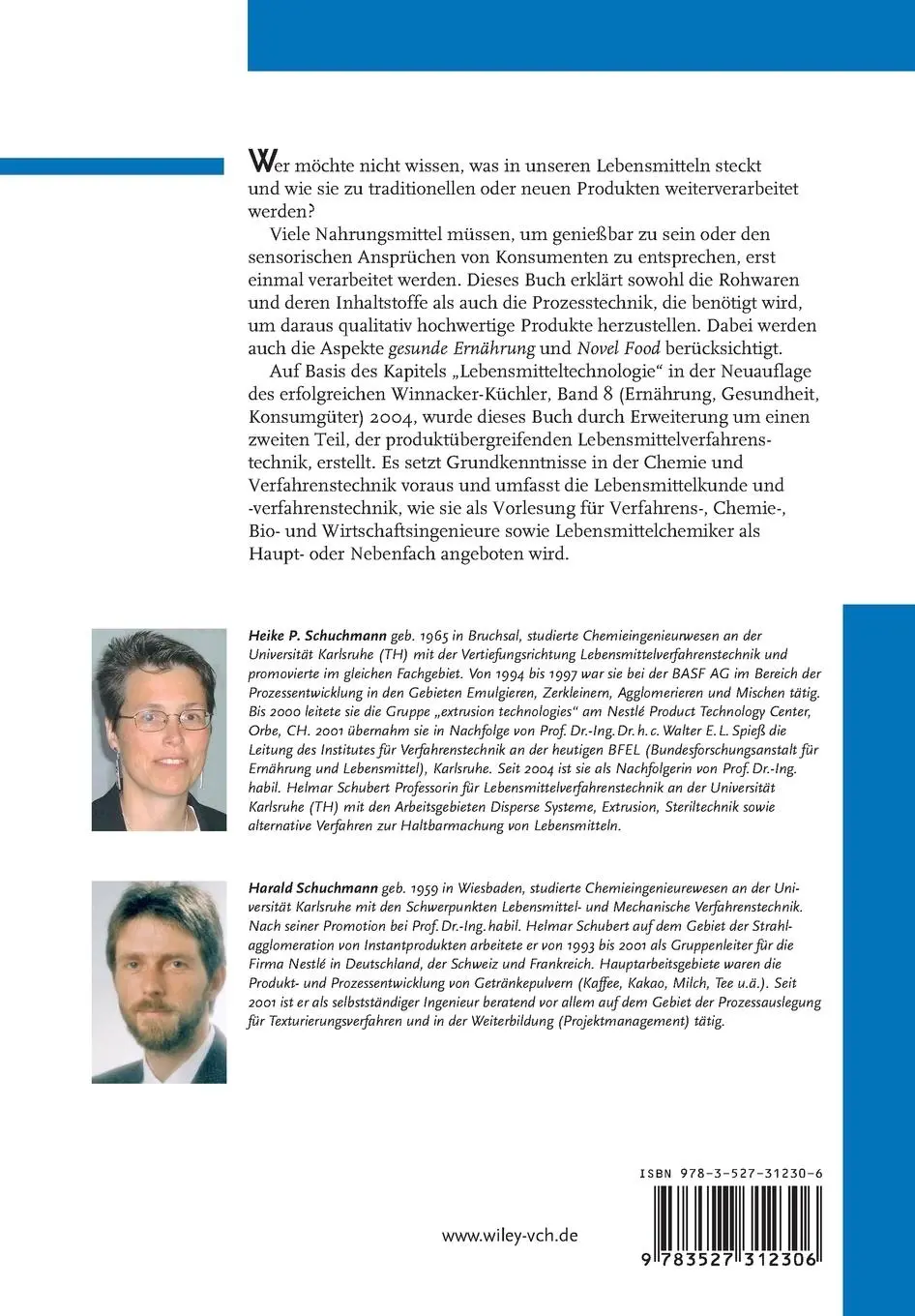 Rückseite: 9783527312306 | Lebensmittelverfahrenstechnik | Rohstoffe, Prozesse, Produkte | Buch