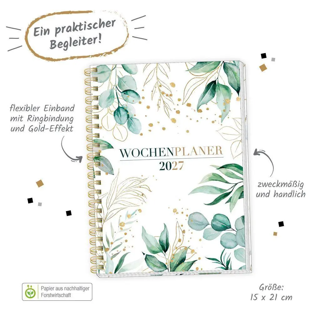 Bild: 4251901512406 | TRÖTSCH - Wochenplaner A5 mit Wire-O Modern 2027 | Taschenkalender
