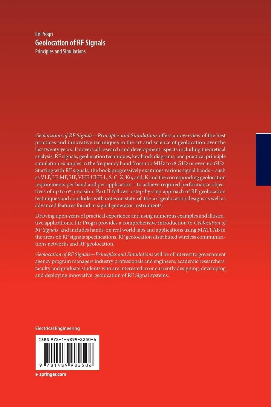 Rückseite: 9781489982506 | Geolocation of RF Signals | Principles and Simulations | Ilir Progri