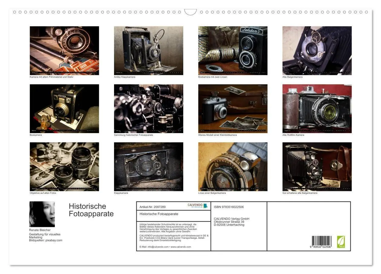Bild: 9783516022506 | Historische Fotoapparate (Wandkalender 2026 DIN A2 quer), CALVENDO...