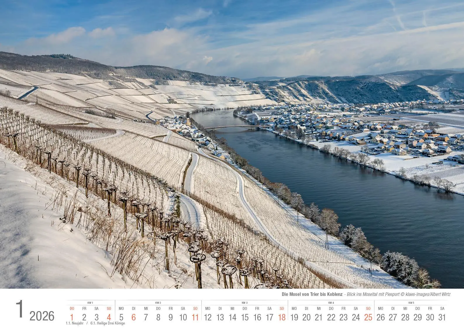 Bild: 9783965352506 | Die Mosel von Trier bis Koblenz 2026 Bildkalender A3 Spiralbindung