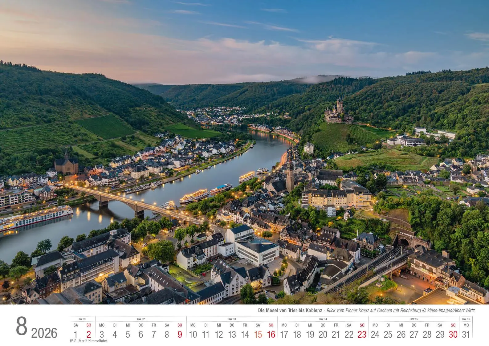 Bild: 9783965352506 | Die Mosel von Trier bis Koblenz 2026 Bildkalender A3 Spiralbindung