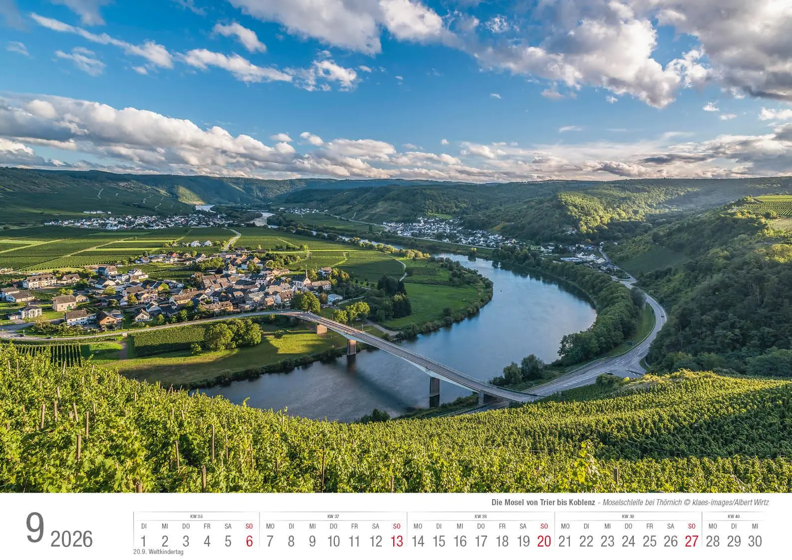 Bild: 9783965352506 | Die Mosel von Trier bis Koblenz 2026 Bildkalender A3 Spiralbindung