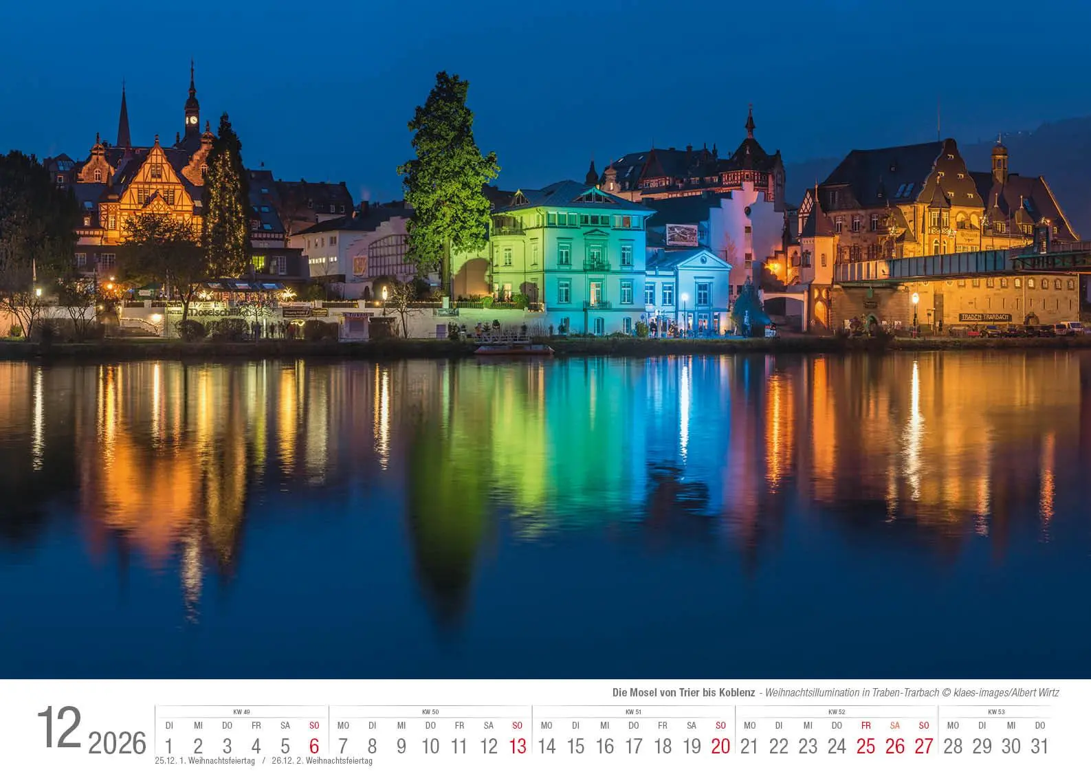 Bild: 9783965352506 | Die Mosel von Trier bis Koblenz 2026 Bildkalender A3 Spiralbindung
