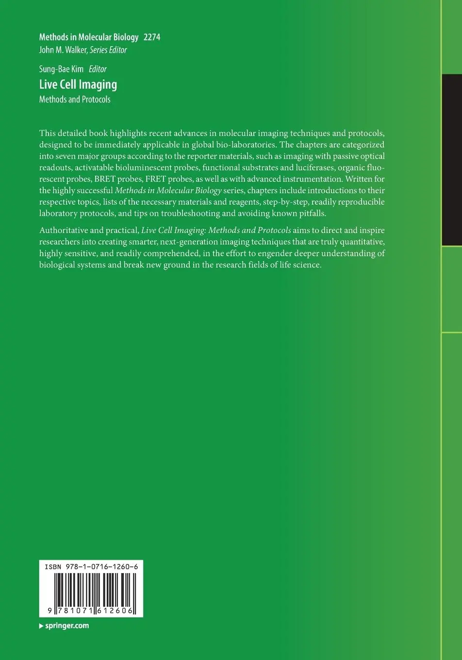 Rückseite: 9781071612606 | Live Cell Imaging | Methods and Protocols | Sung-Bae Kim | Taschenbuch