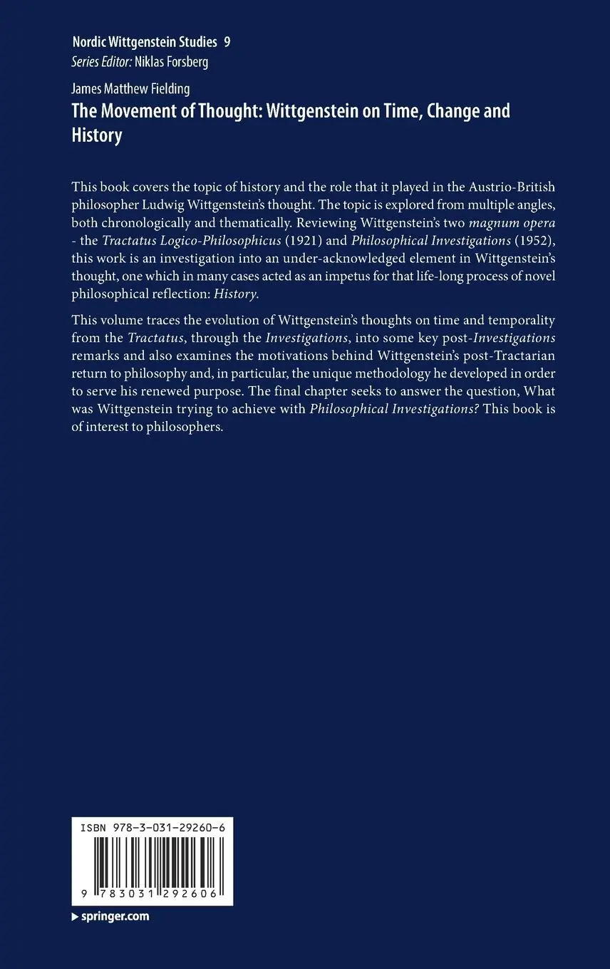 Rückseite: 9783031292606 | The Movement of Thought: Wittgenstein on Time, Change and History