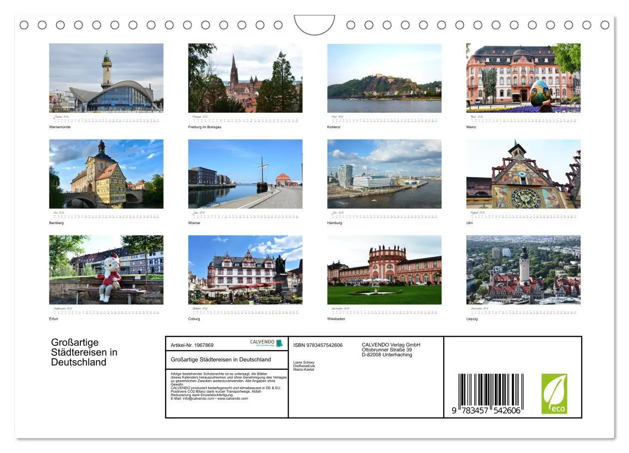 Bild: 9783457542606 | Großartige Städtereisen in Deutschland (Wandkalender 2026 DIN A4...