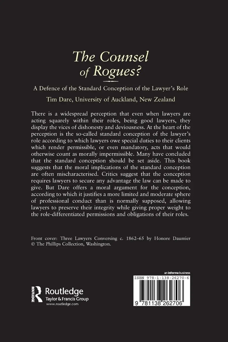 Rückseite: 9781138262706 | The Counsel of Rogues? | Tim Dare | Taschenbuch | Englisch | 2016