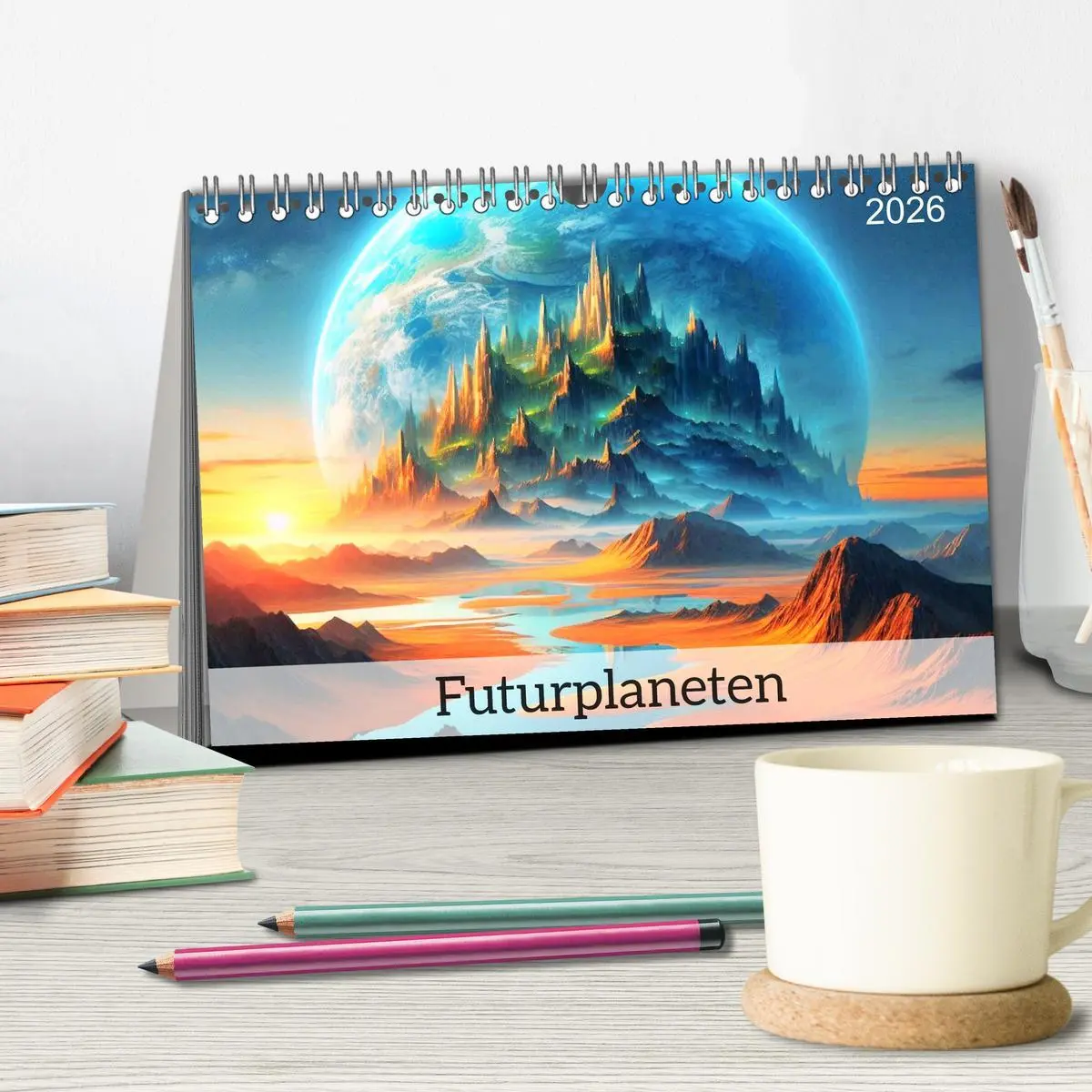 Bild: 9783457392706 | Futurplaneten (Tischkalender 2026 DIN A5 quer), CALVENDO...