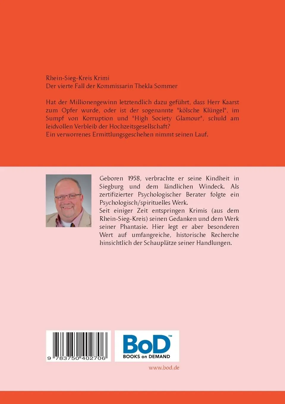 Rückseite: 9783750402706 | Mord in Sankt Augustin | Kersten Wächtler | Taschenbuch | 172 S.