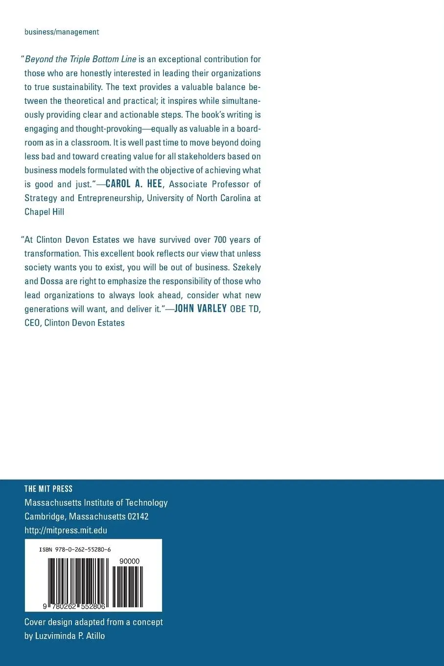 Rückseite: 9780262552806 | Beyond the Triple Bottom Line | Francisco Szekely (u. a.) | Buch