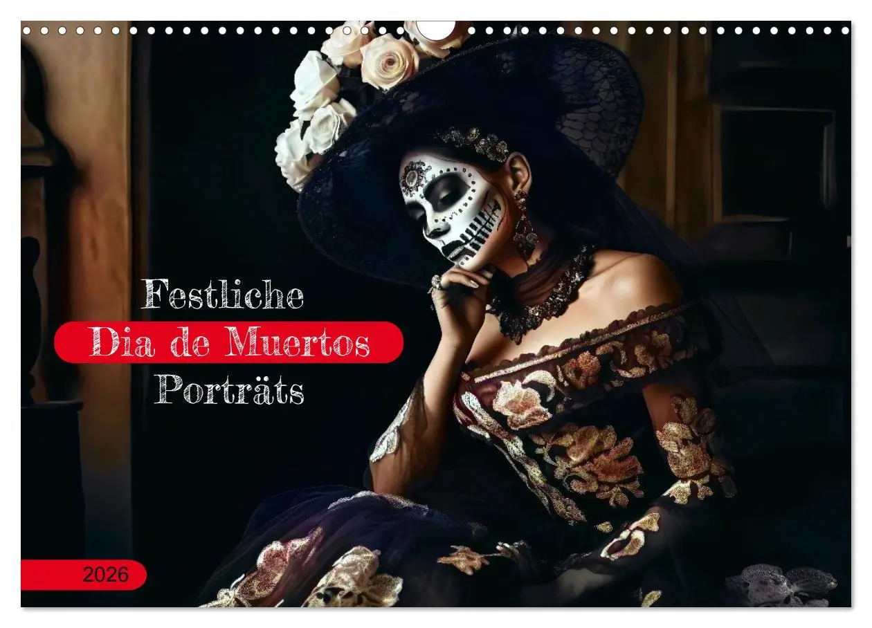 Cover: 9783457522806 | Festliche Dia de Muertos Porträts (Wandkalender 2026 DIN A3 quer),...