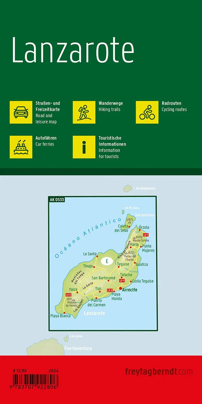 Rückseite: 9783707922806 | freytag &amp; berndt Straßenkarte Lanzarote 1:150.000 | Freytag &amp; Berndt