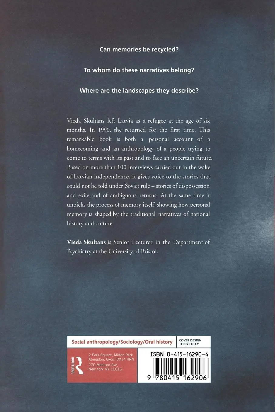 Rückseite: 9780415162906 | The Testimony of Lives | Narrative and memory in post-Soviet Latvia