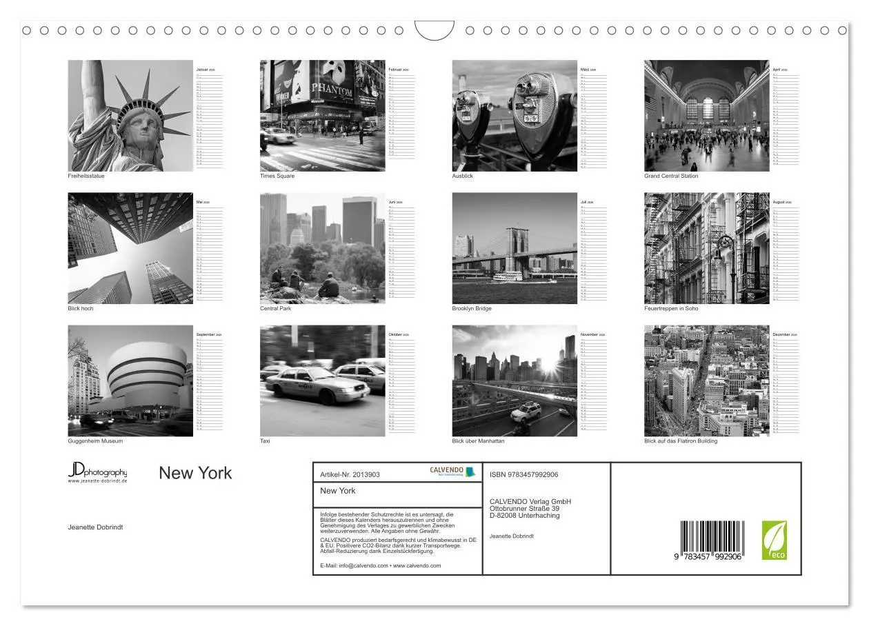 Bild: 9783457992906 | New York (Wandkalender 2026 DIN A3 quer), CALVENDO Monatskalender