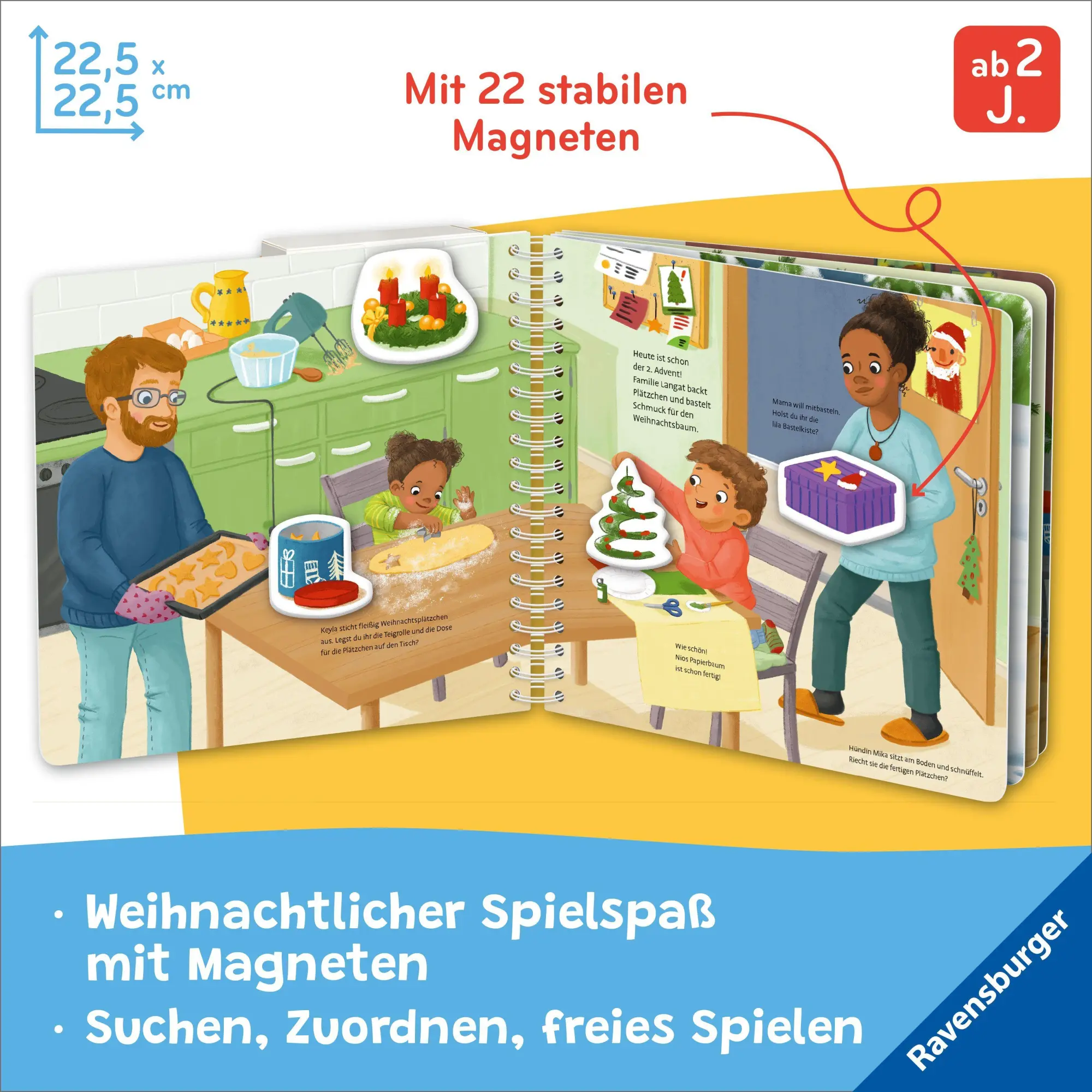 Bild: 9783473422906 | Mein großes Magnetbuch - Wir feiern Weihnachten: Mit 22 Magneten