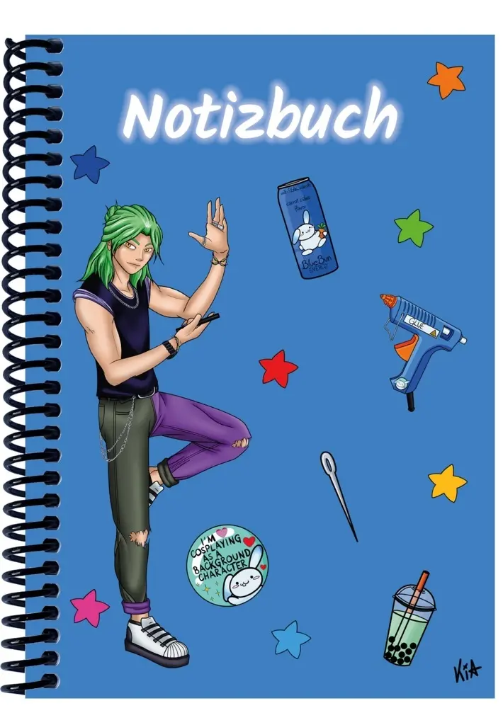 A 5 Notizbuch Manga Quinn, blau, liniert