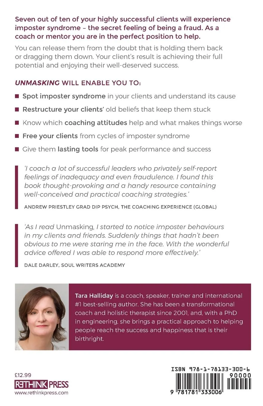 Rückseite: 9781781333006 | Unmasking | The Coach's Guide to Imposter Syndrome | Tara Halliday