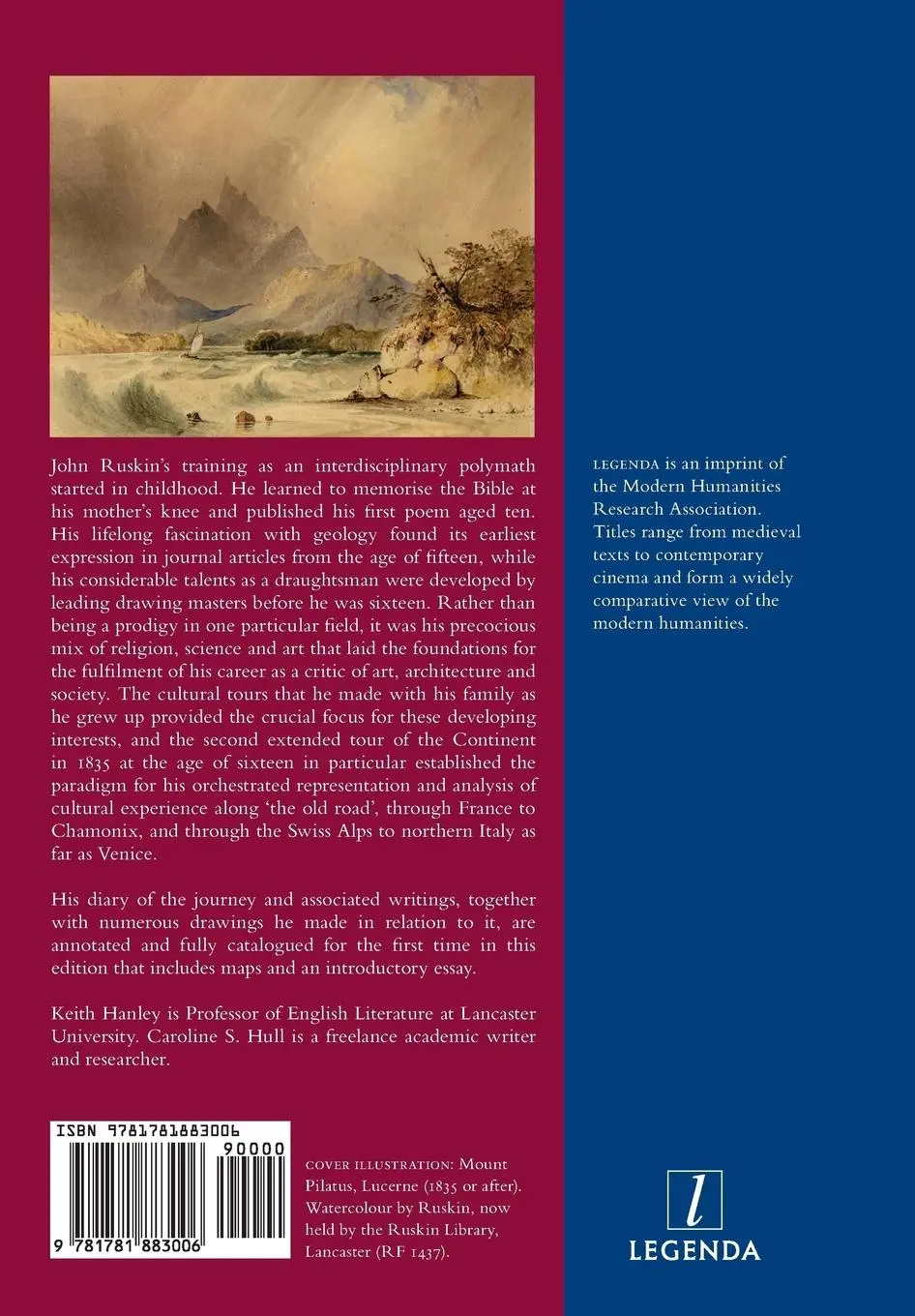 Rückseite: 9781781883006 | John Ruskin's Continental Tour 1835 | The Written Records and Drawings