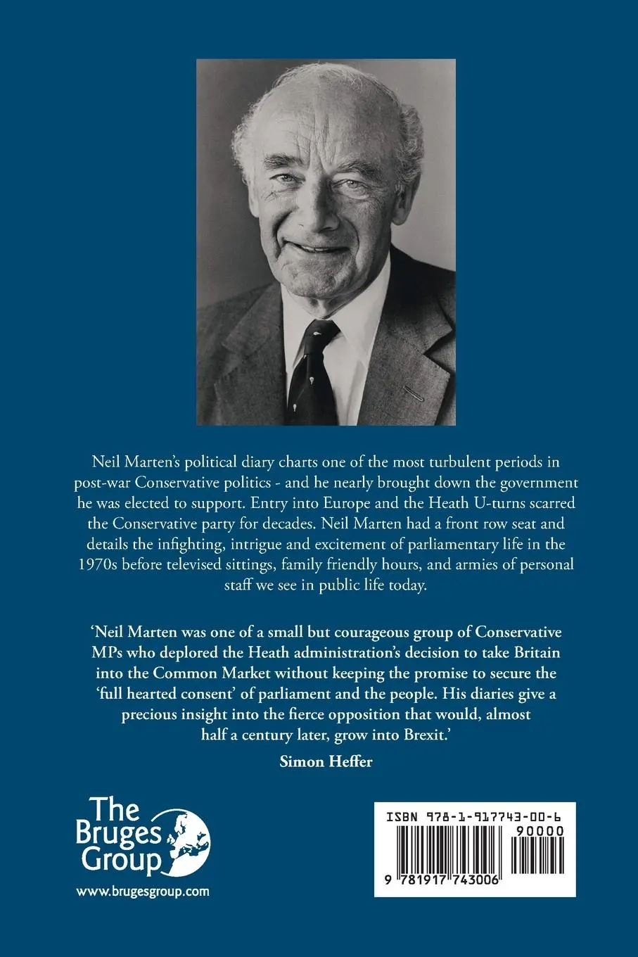 Rückseite: 9781917743006 | The First Brexiteer | The Diaries of Sir Neil Marten, 1970 - 79 | Aker