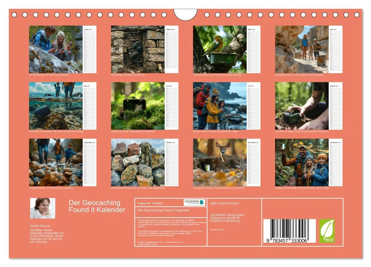 Bild: 9783457333006 | Der Geocaching Found it Kalender (Wandkalender 2026 DIN A4 quer),...