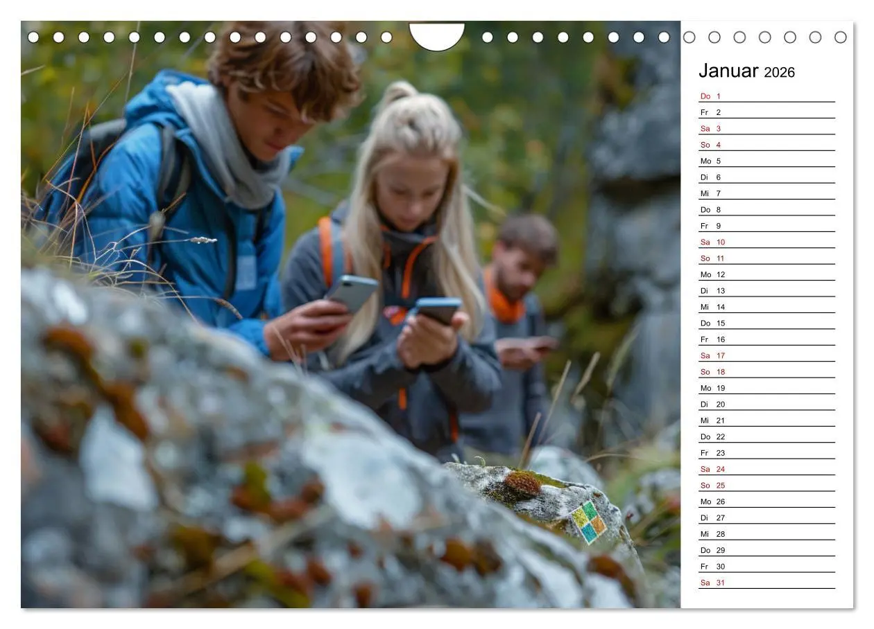 Bild: 9783457333006 | Der Geocaching Found it Kalender (Wandkalender 2026 DIN A4 quer),...
