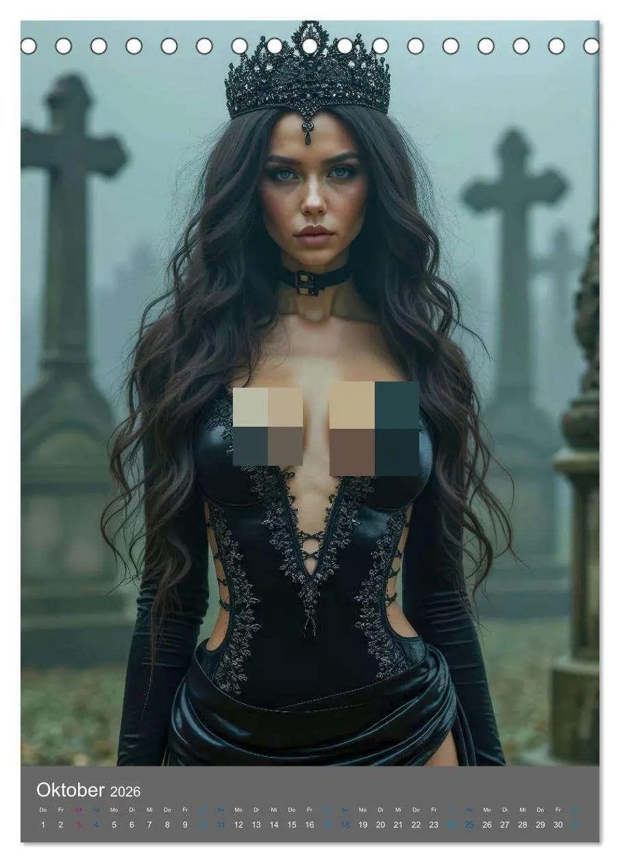 Bild: 9783516593006 | Gothic Dessous Fantasien (Tischkalender 2026 DIN A5 hoch), CALVENDO...