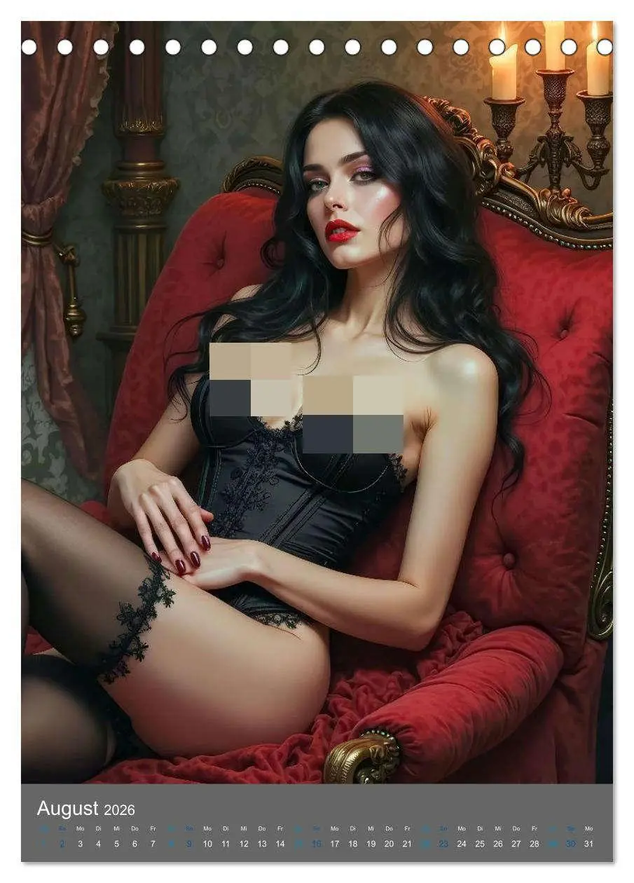Bild: 9783516593006 | Gothic Dessous Fantasien (Tischkalender 2026 DIN A5 hoch), CALVENDO...