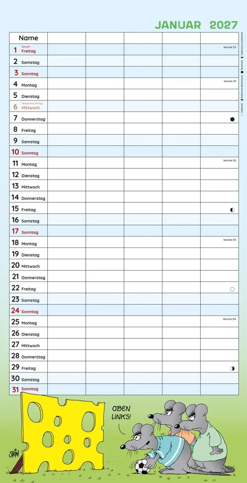 Bild: 9783830323006 | Uli Stein Familienkalender 2027: Familienplaner mit 5 Spalten | Stein
