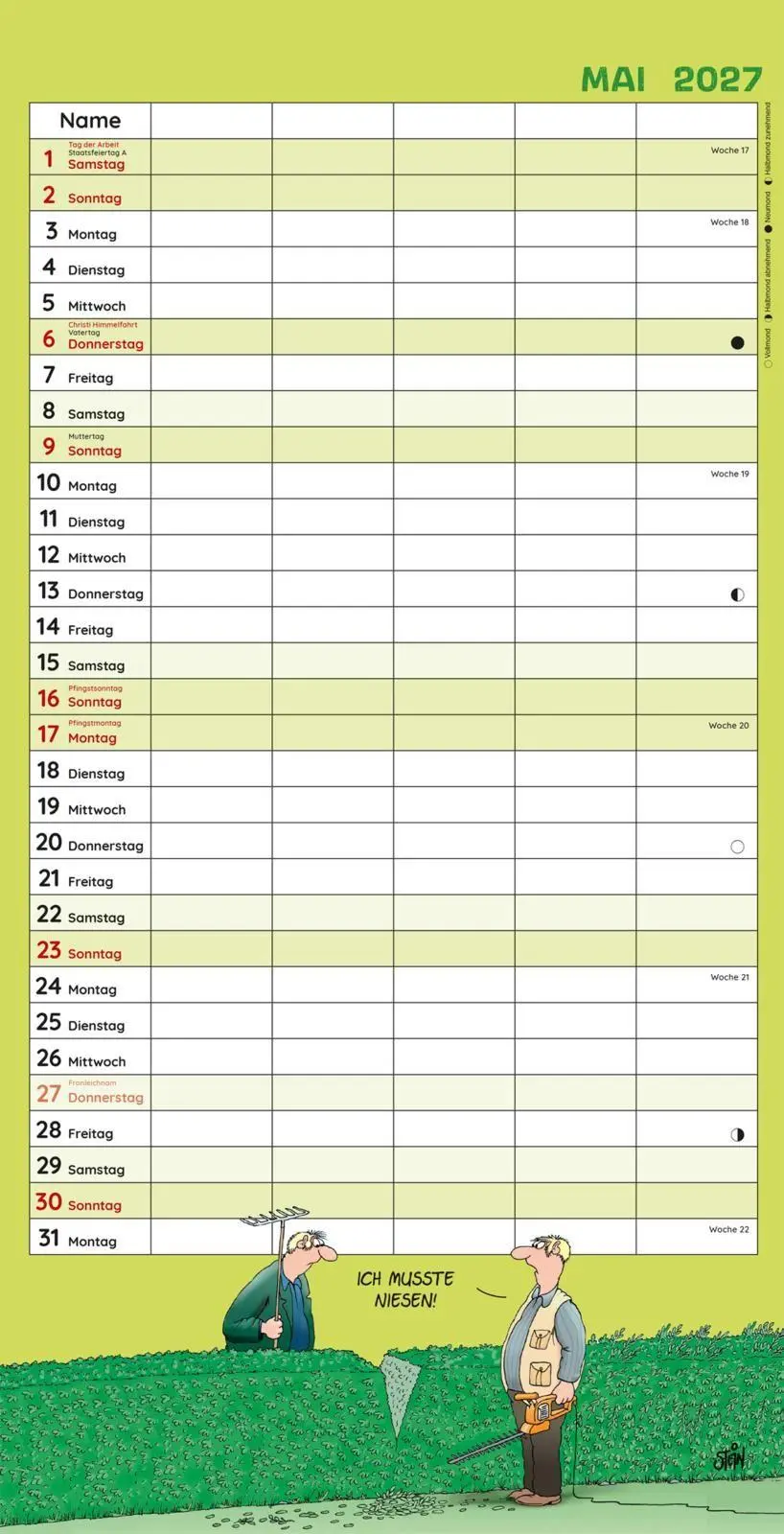 Bild: 9783830323006 | Uli Stein Familienkalender 2027: Familienplaner mit 5 Spalten | Stein