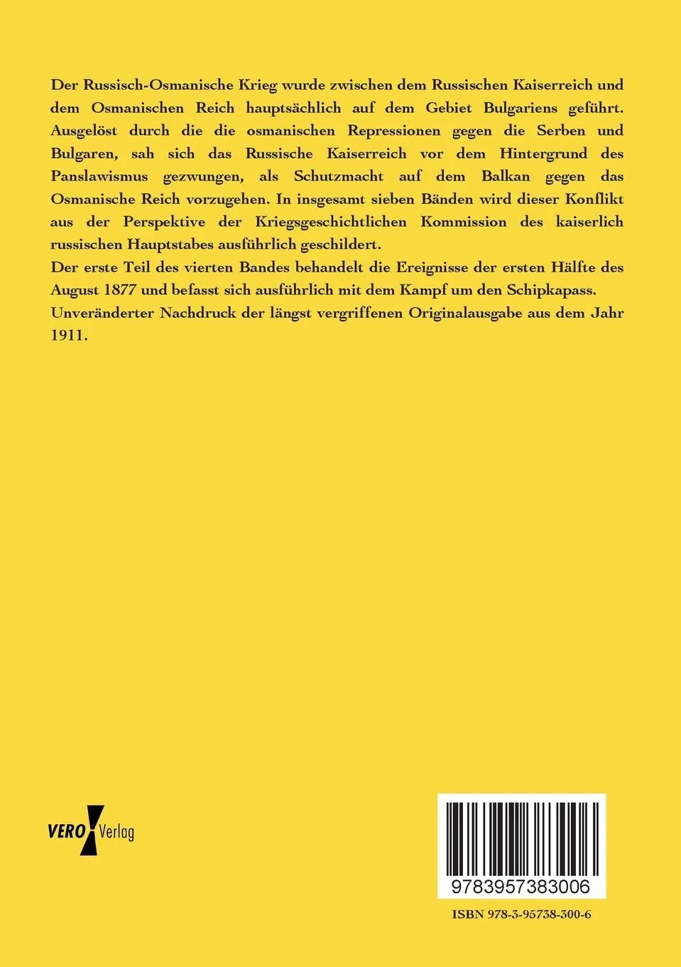 Rückseite: 9783957383006 | Der Russisch-Türkische Krieg 1877-1878 auf der Balkan-Halbinsel | Buch
