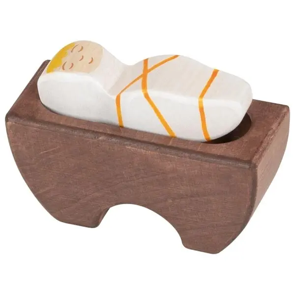 Cover: 4013594803106 | Holztiger 80310 - Jesuskind 3 in Krippe, Holz, 6,5 cm, Krippenfigur