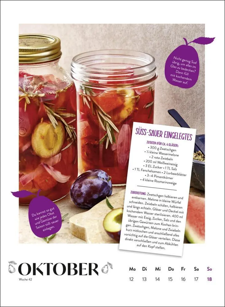 Bild: 4036442013106 | Wochenkalender 2026: Obst und Gemüse haben immer Saison | Groh Verlag