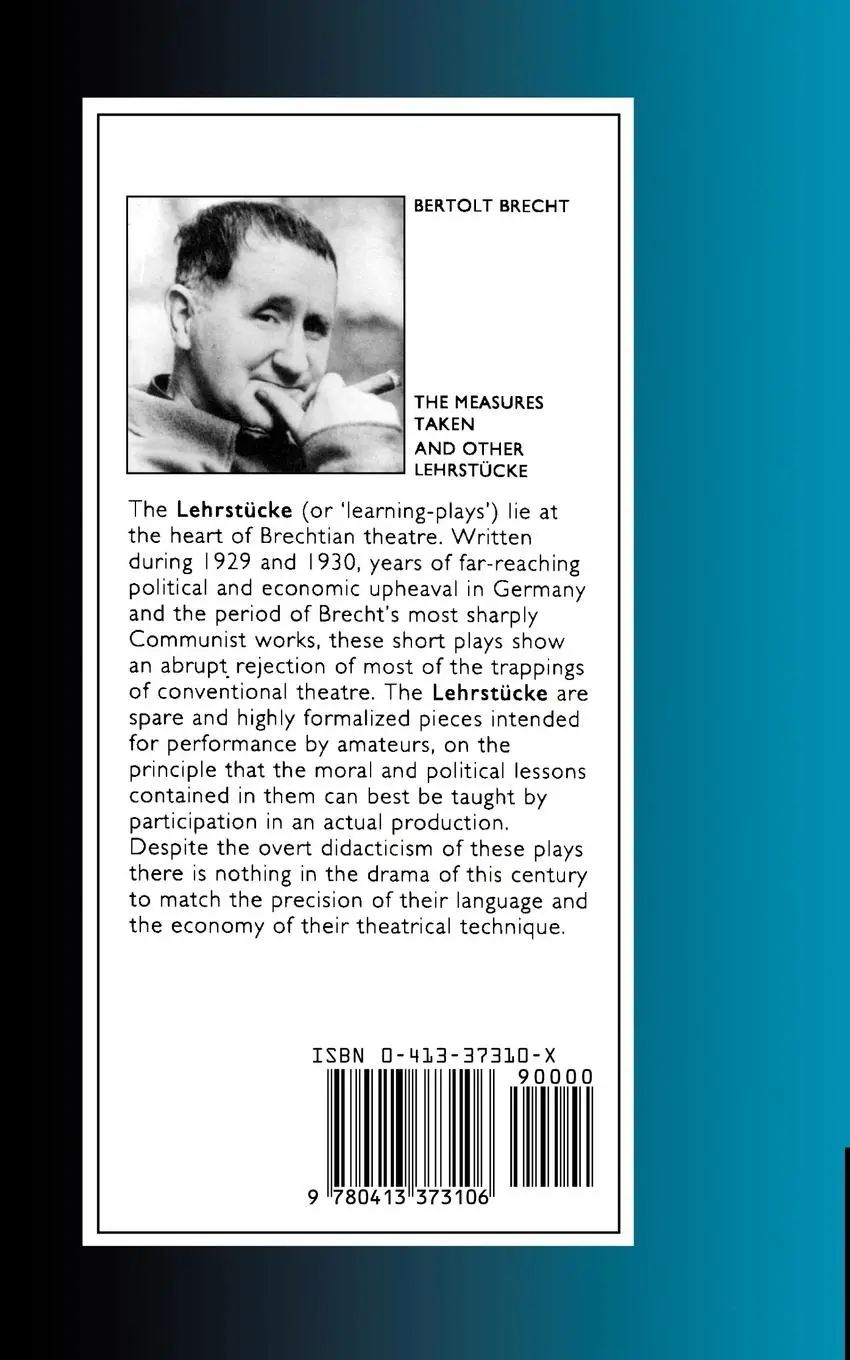 Rückseite: 9780413373106 | The Measures Taken and Other Lehrstucke | Bertolt Brecht | Taschenbuch