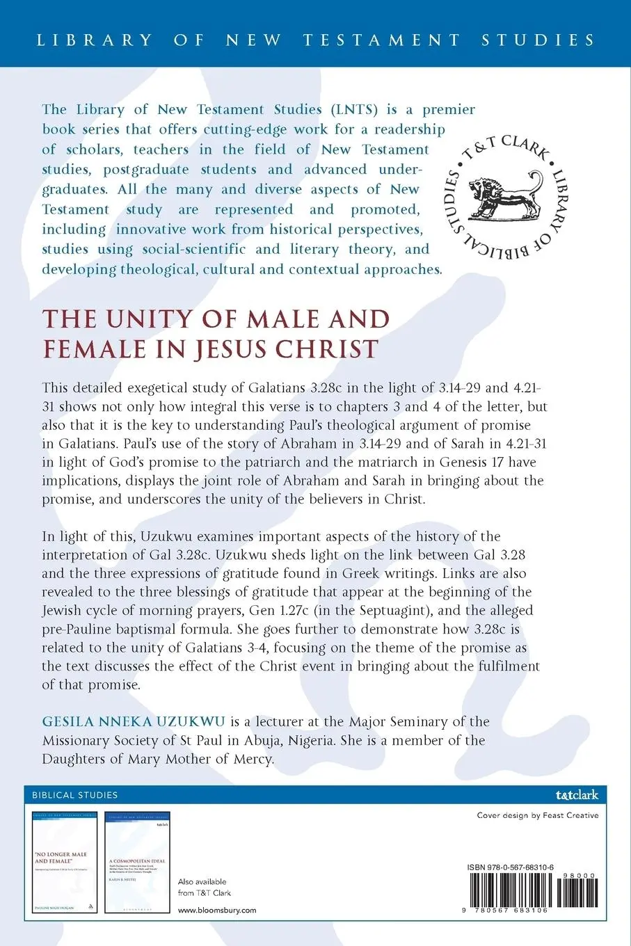 Rückseite: 9780567683106 | The Unity of Male and Female in Jesus Christ | Gesila Nneka Uzukwu