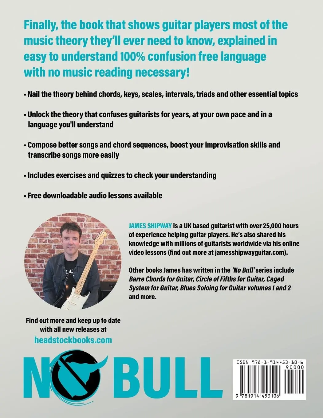 Rückseite: 9781914453106 | No Bull Music Theory for Guitarists | James Shipway | Taschenbuch