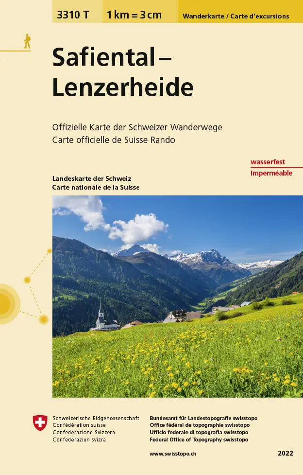 Cover: 9783302333106 | 3310T Safiental - Lenzerheide Wanderkarte | Wanderkarte. Wasserfest