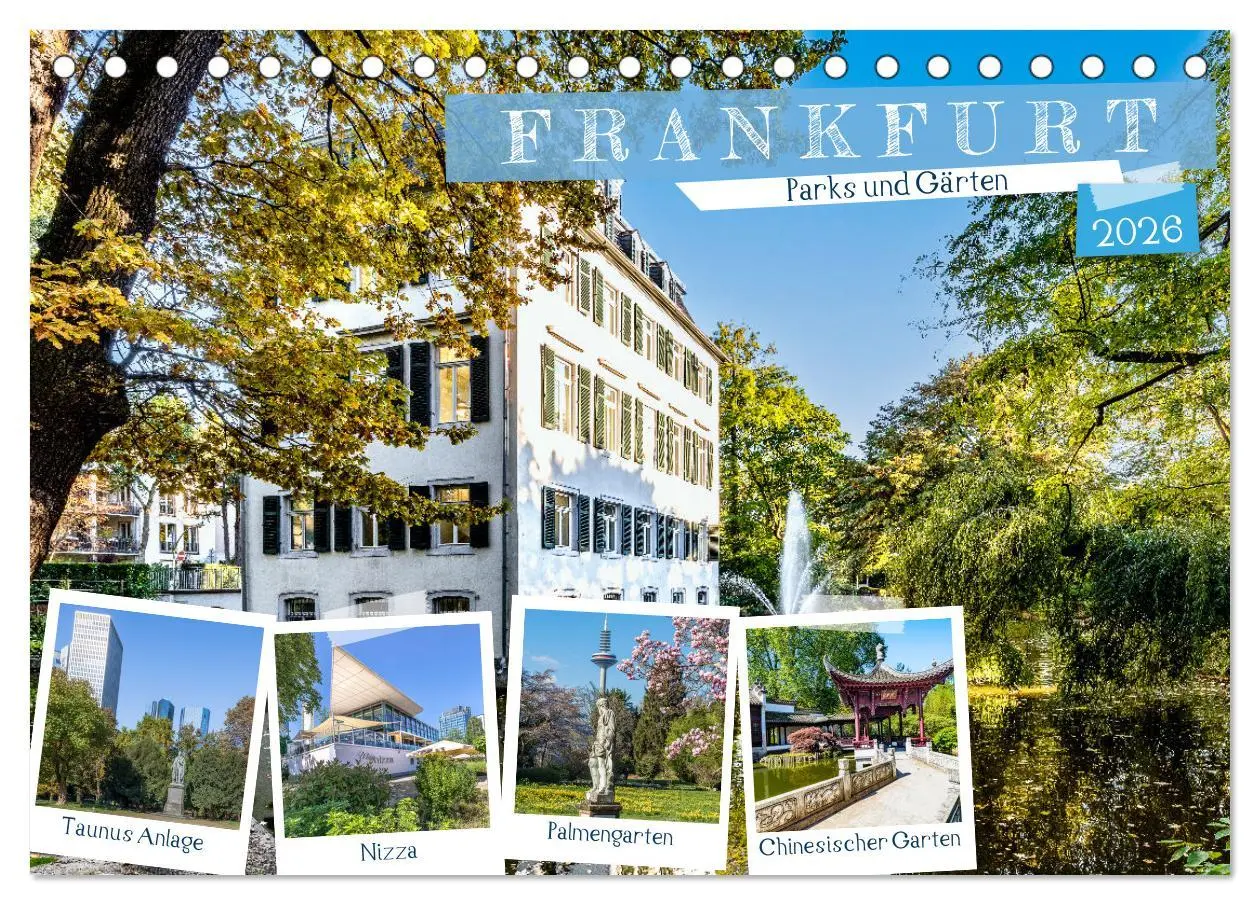 Cover: 9783457633106 | Frankfurt - Parks und Gärten (Tischkalender 2026 DIN A5 quer),...