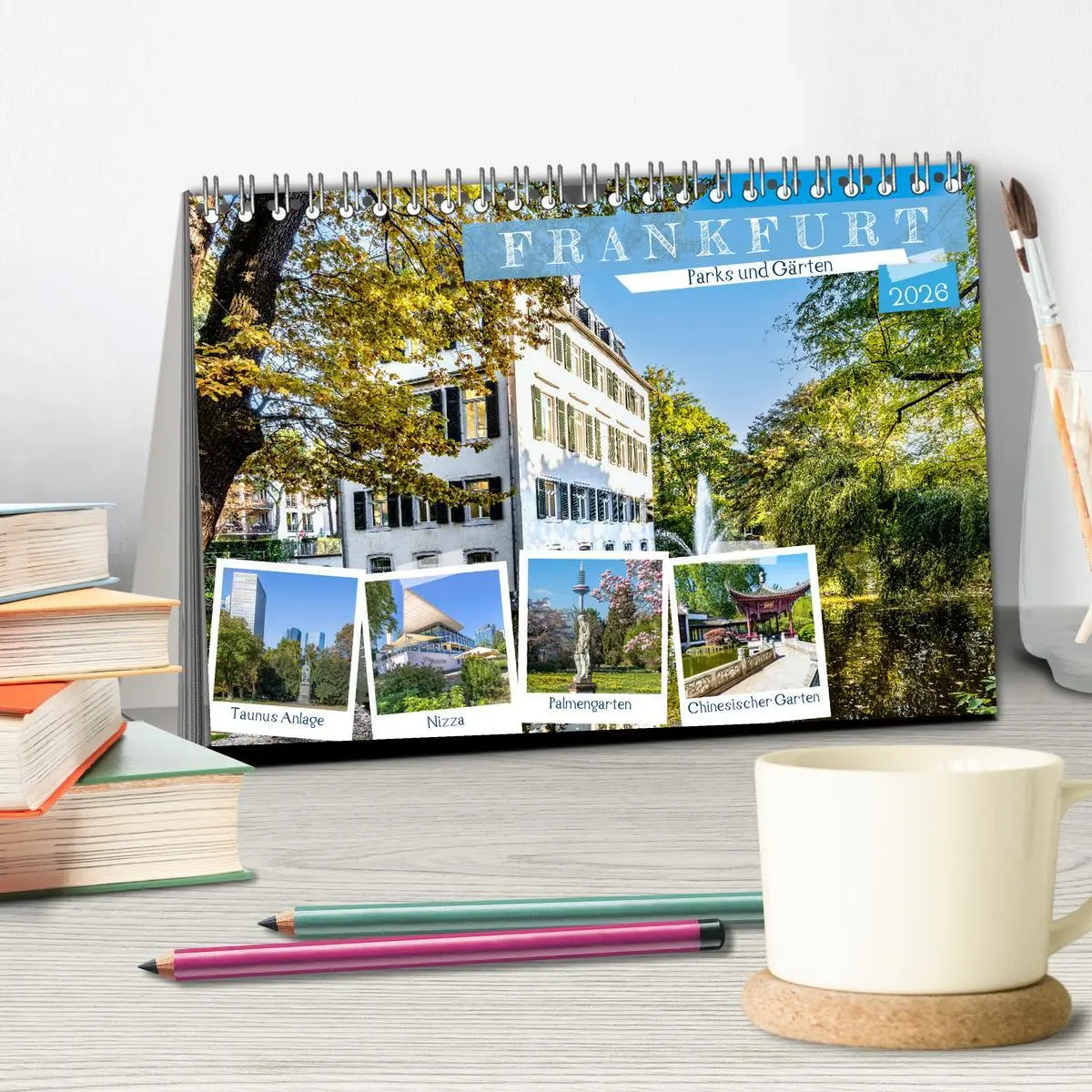 Bild: 9783457633106 | Frankfurt - Parks und Gärten (Tischkalender 2026 DIN A5 quer),...