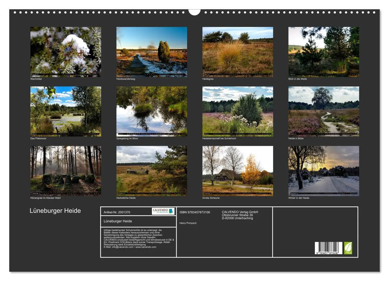 Bild: 9783457873106 | Lüneburger Heide (Wandkalender 2026 DIN A2 quer), CALVENDO...