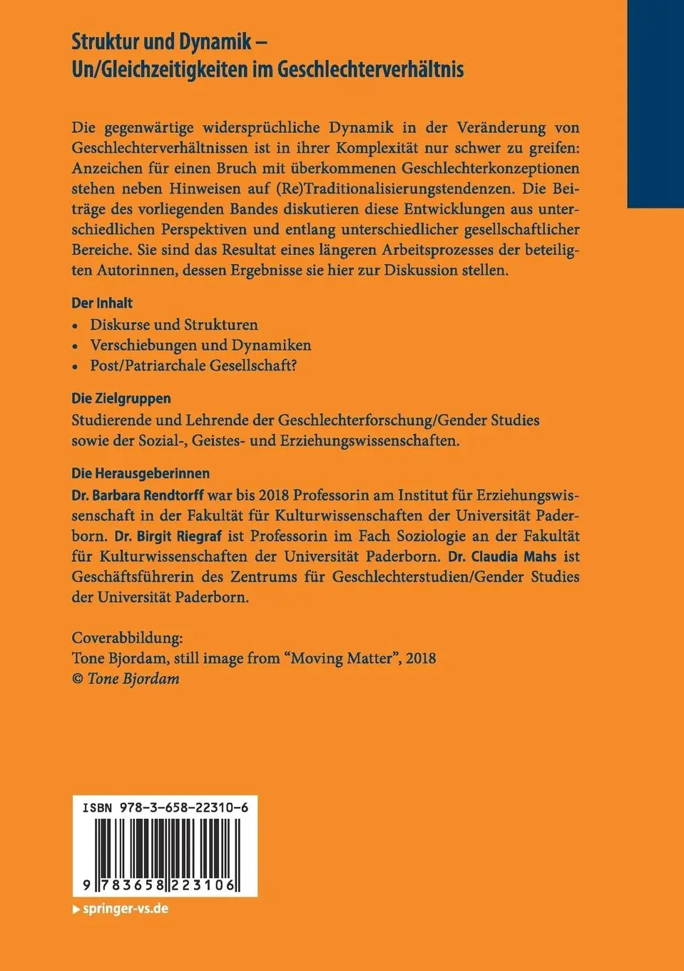 Rückseite: 9783658223106 | Struktur und Dynamik - Un/Gleichzeitigkeiten im Geschlechterverhältnis